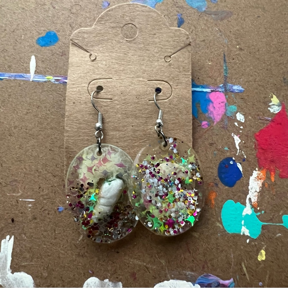 Leafy Green Abstract Earrings